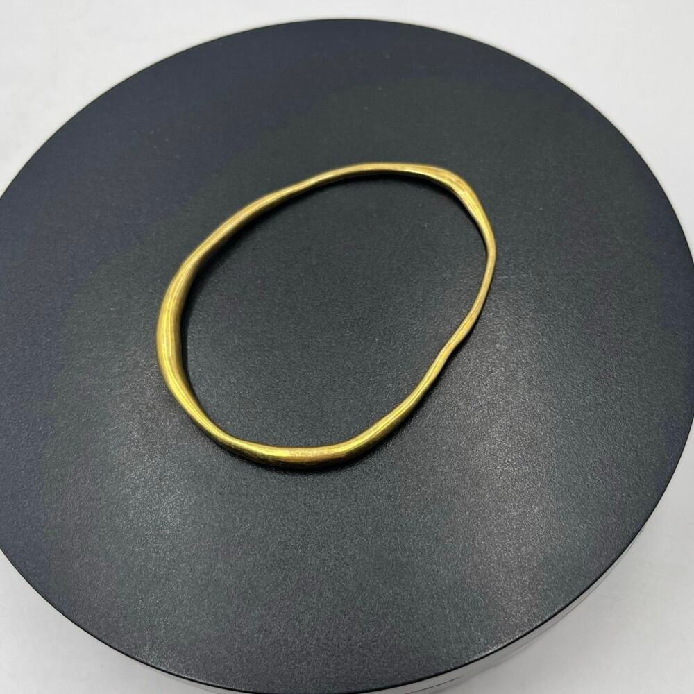 Faris Designer‎ Warp Organic Sculptured 14k Plated Brass Bangle Bracelet  USA